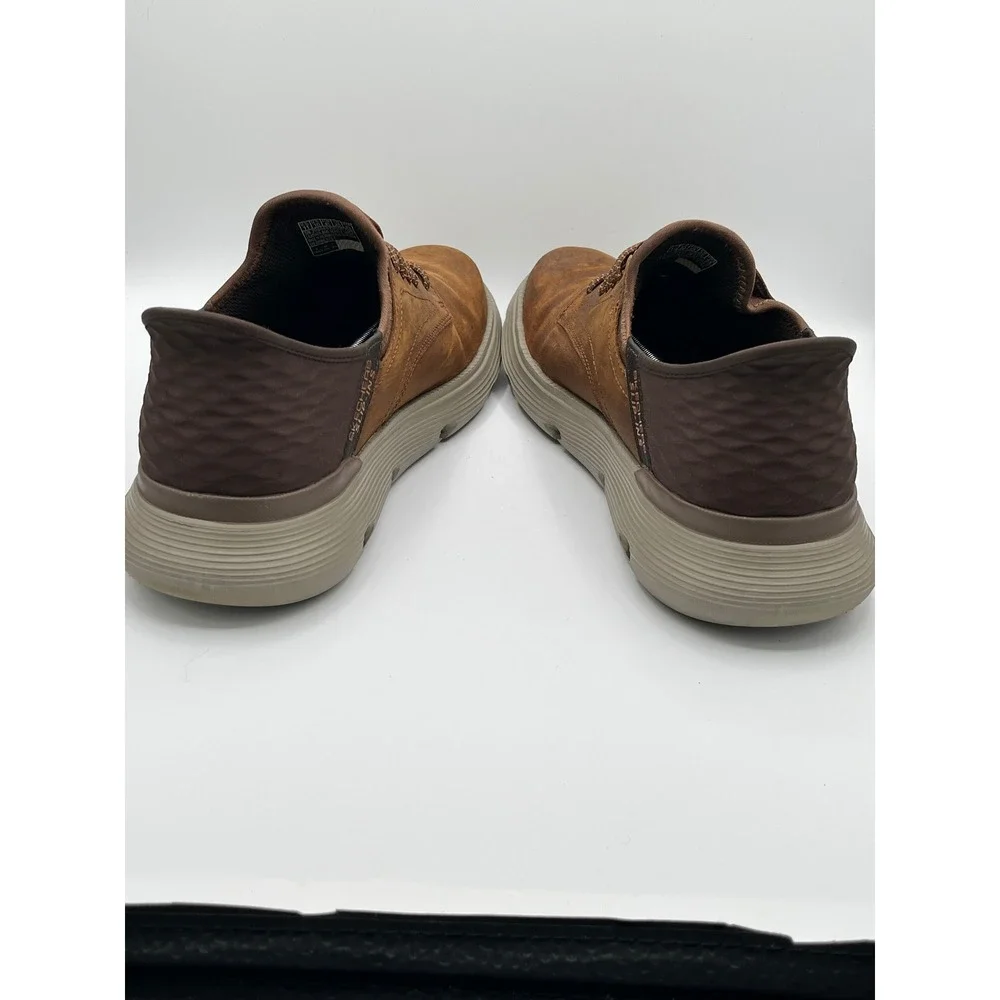Skechers Hands Free Slip-ins Garza Debin Brown Leather Oxford Shoe Men 11 205046